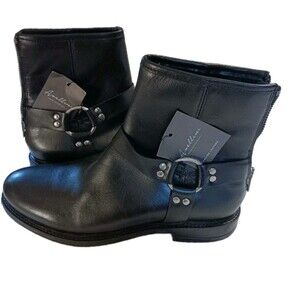 Avellini Woman's Portuguese Genuine Leather Harnrss Moto Boots - Sz 6.5 NWT